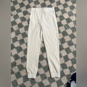 B.YOUNG THE COLLECTION NWT cream pull on ankle velour sweatpants size small